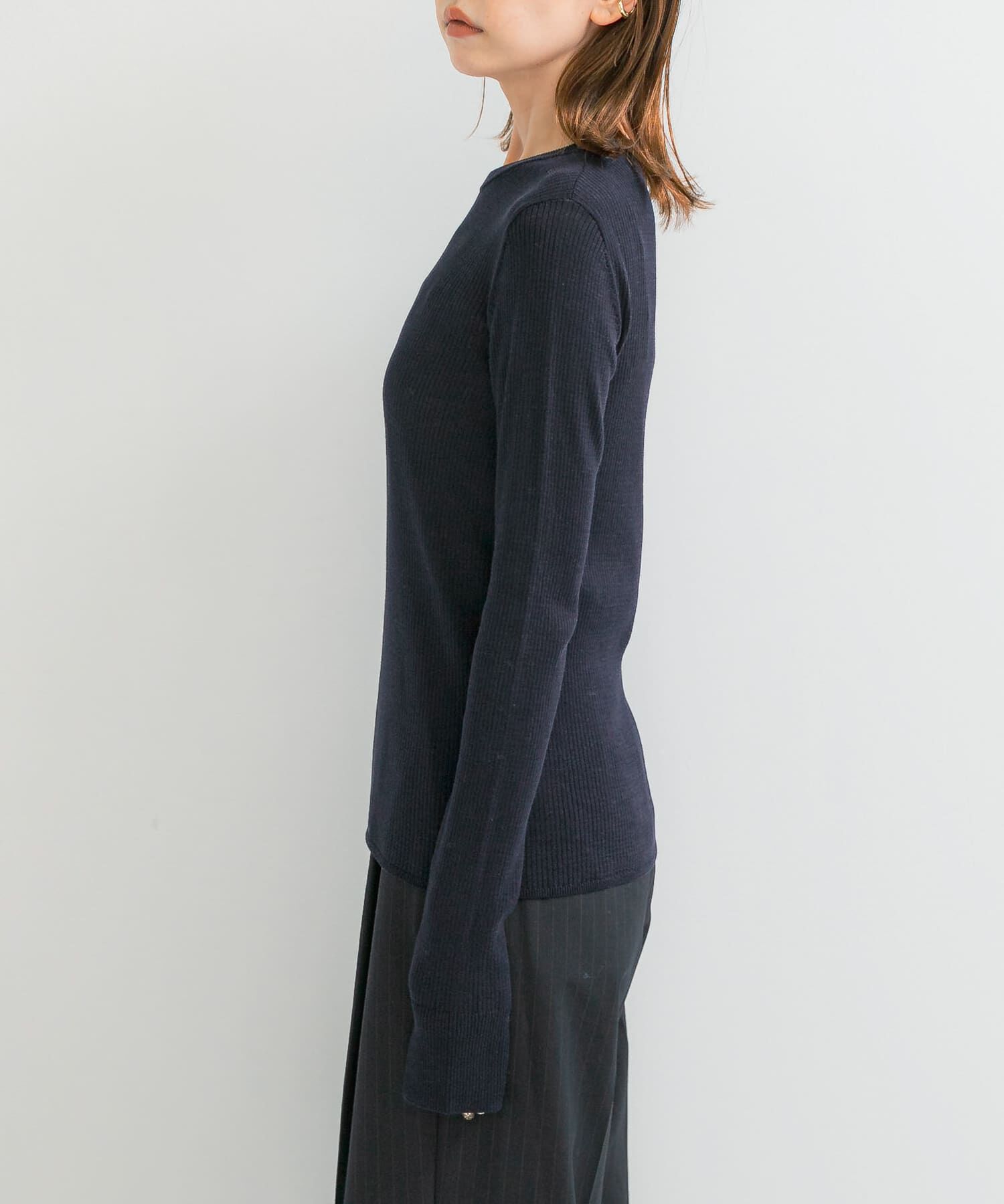 URBAN RESEARCH ROSSO「シルク混リブデザインニット」|ニット・セーター|