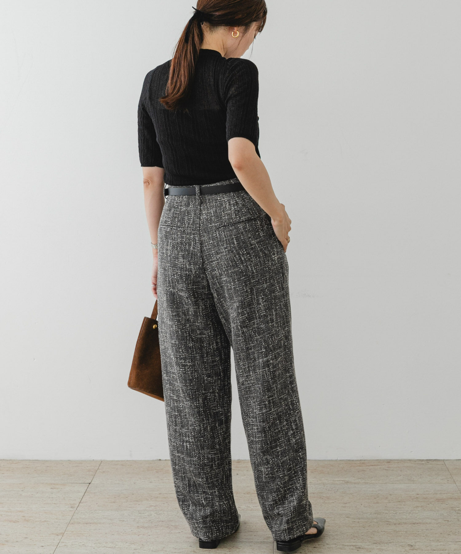 URBAN RESEARCH ROSSO「F by ROSSO　シアーリブ5分袖ニット」|ニット・セーター|