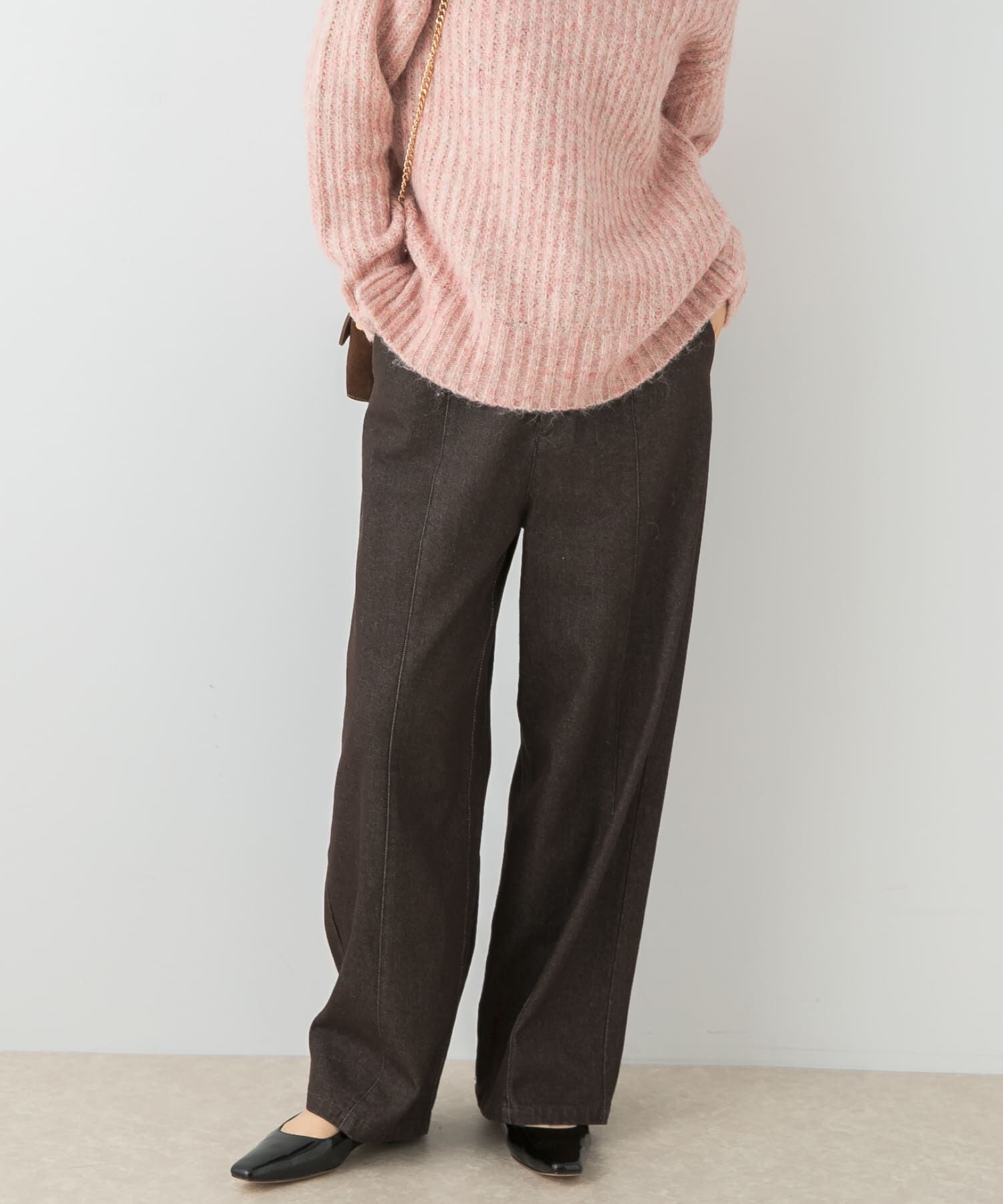 URBAN RESEARCH ROSSO「F by ROSSO　カーブフォルムデニムパンツ」|デニム|ブラウン