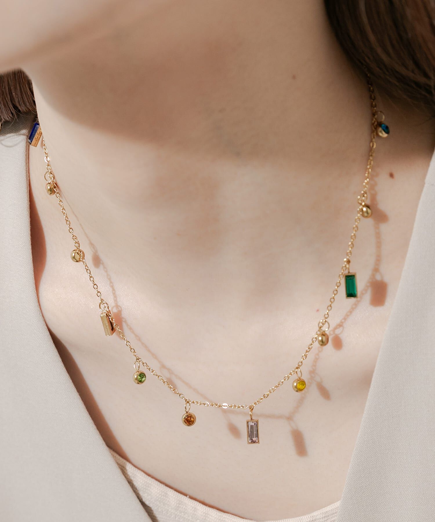 SMELLY「ビジューチャームネックレス」|ネックレス|