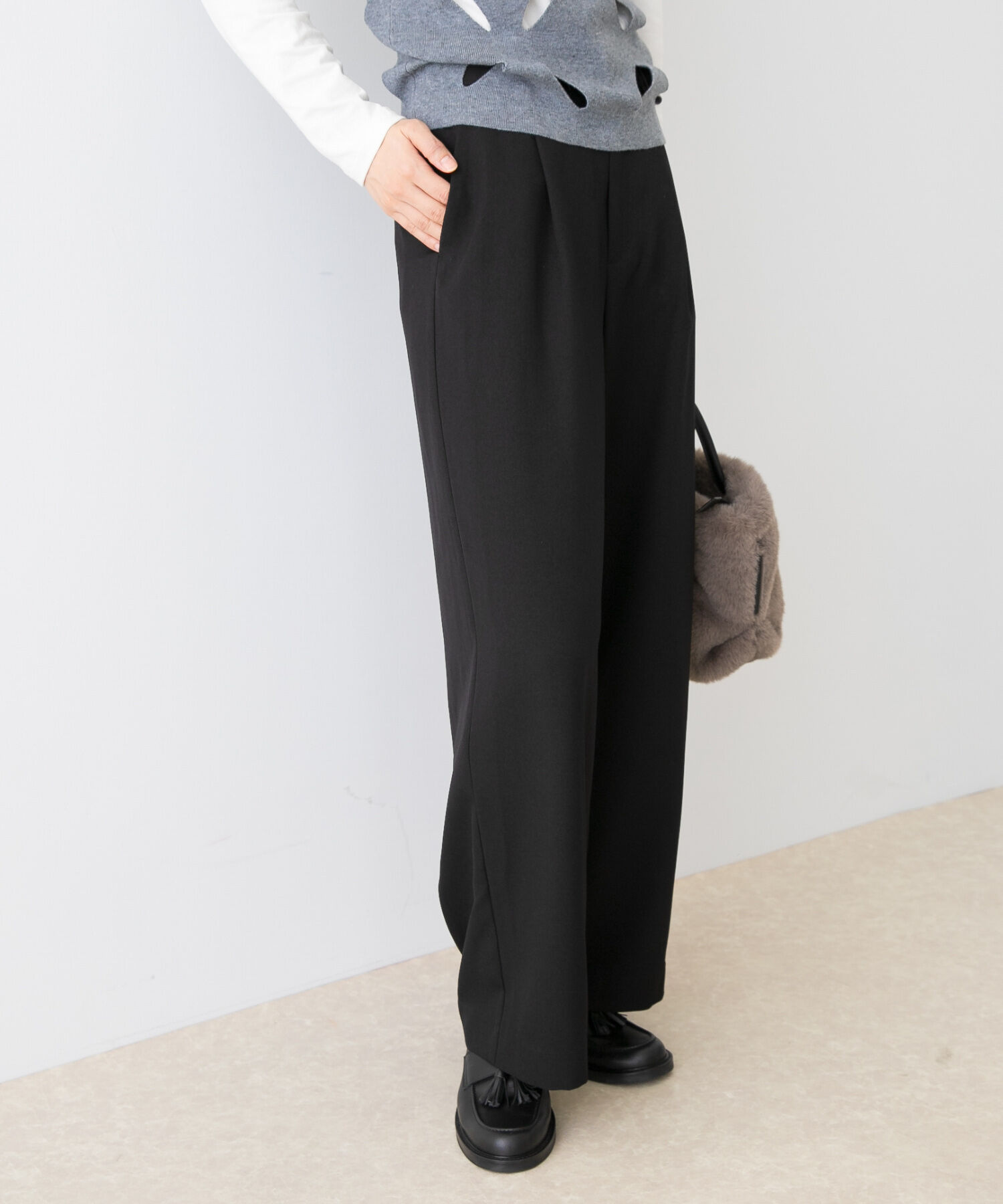 URBAN RESEARCH ROSSO「『UR TECH SMOOTHLUXE』F by ROSSO　タックワイドパンツ」|その他|