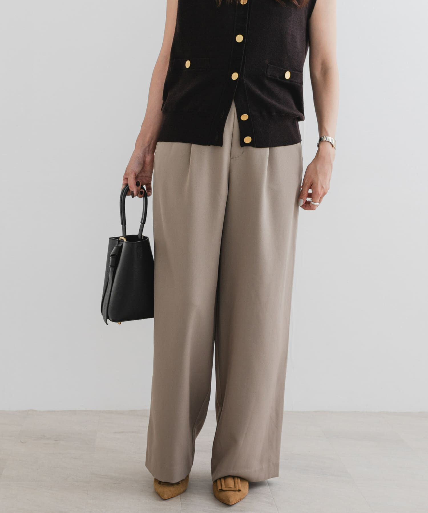 URBAN RESEARCH ROSSO「『UR TECH SMOOTHLUXE』F by ROSSO　タックワイドパンツ」|その他|