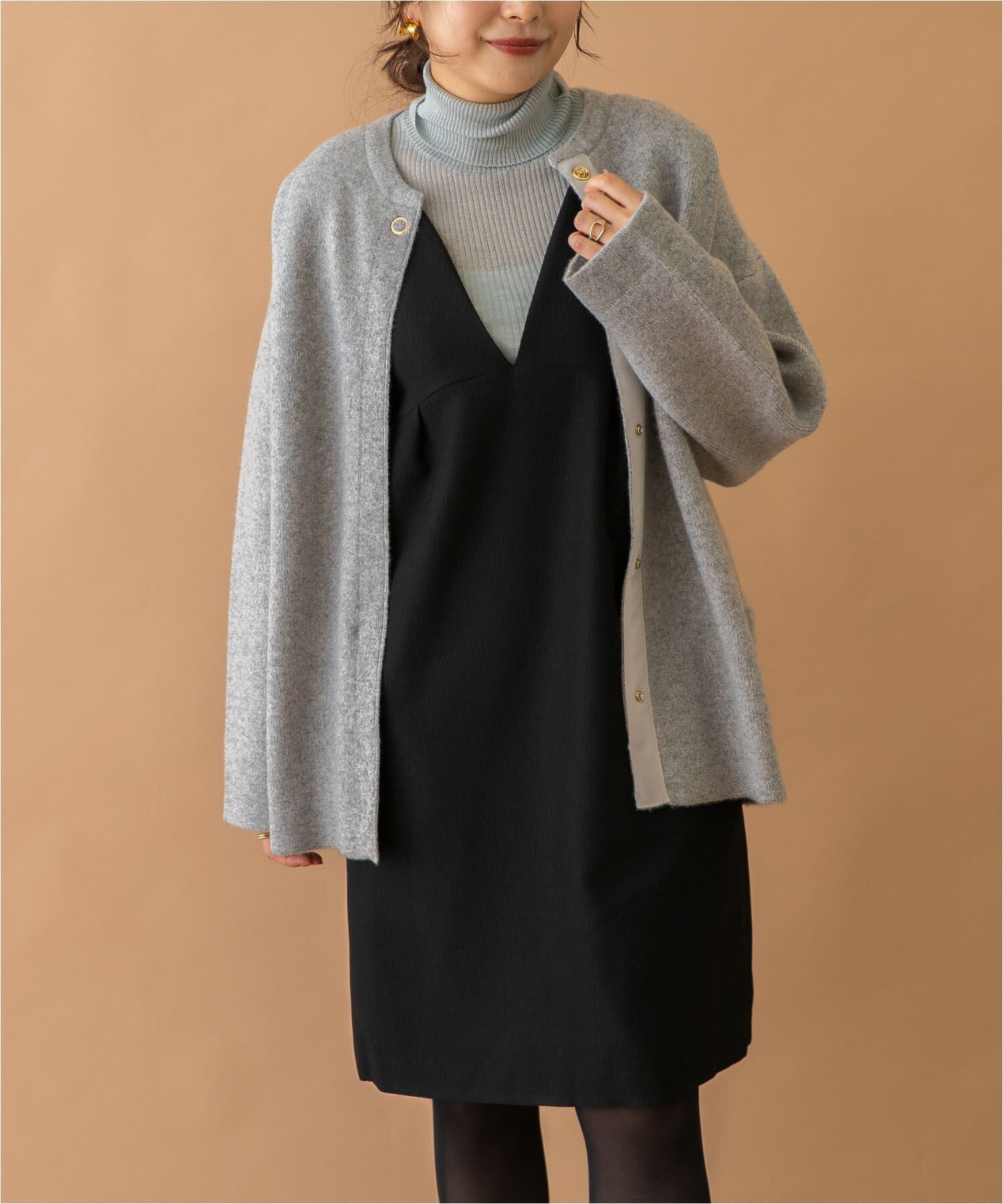 URBAN RESEARCH ROSSO「F by ROSSO　ハミルトン接結ニットコート」|ノーカラーコート|