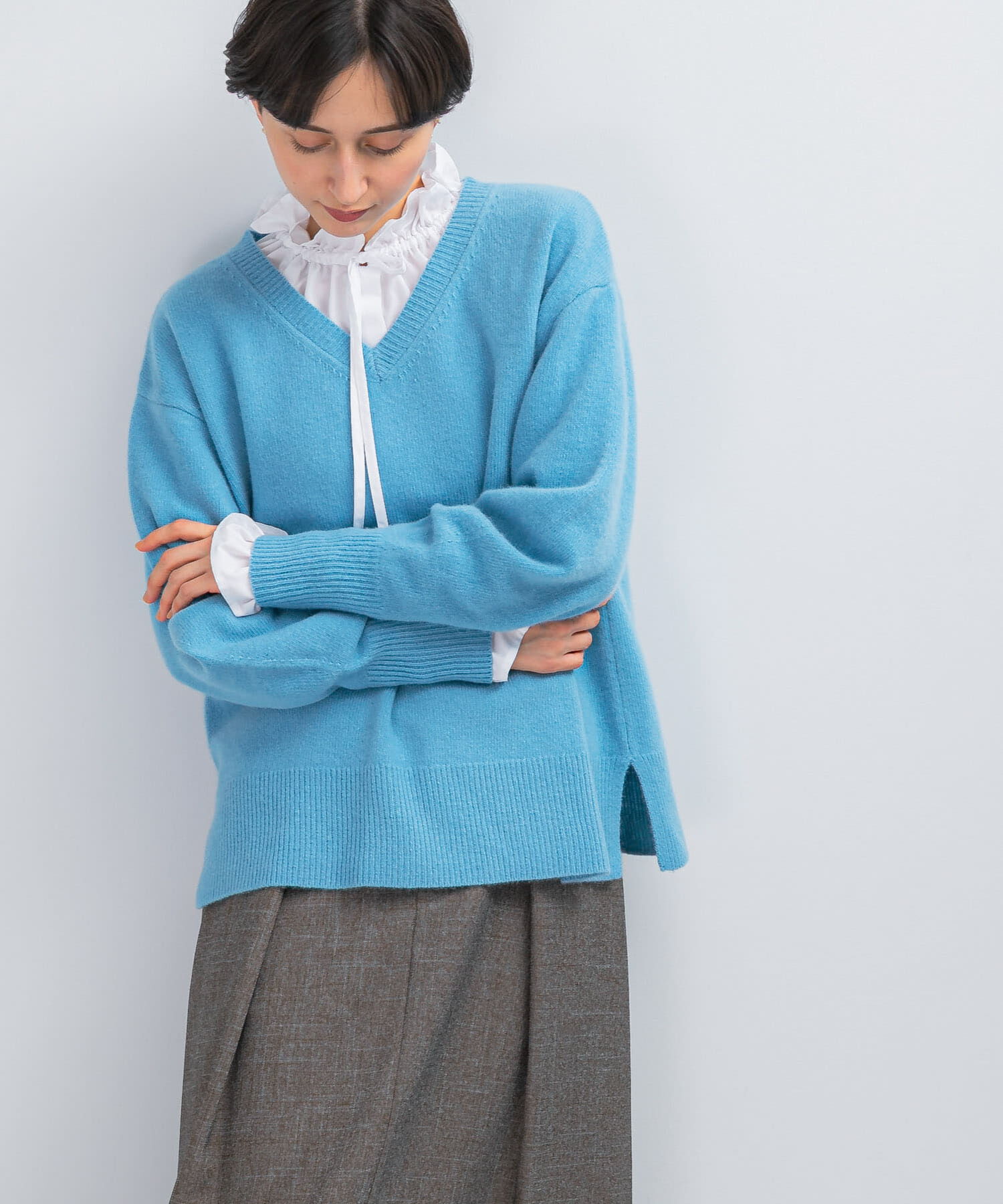 URBAN RESEARCH ROSSO「ウールカシミヤVネックニットプルオーバー」|ニット・セーター|