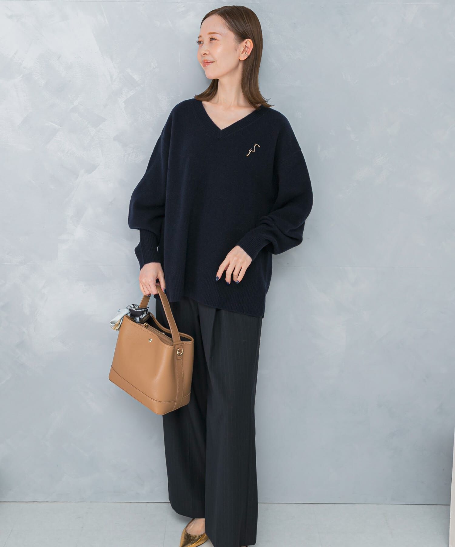 URBAN RESEARCH ROSSO「ウールカシミヤVネックニットプルオーバー」|ニット・セーター|