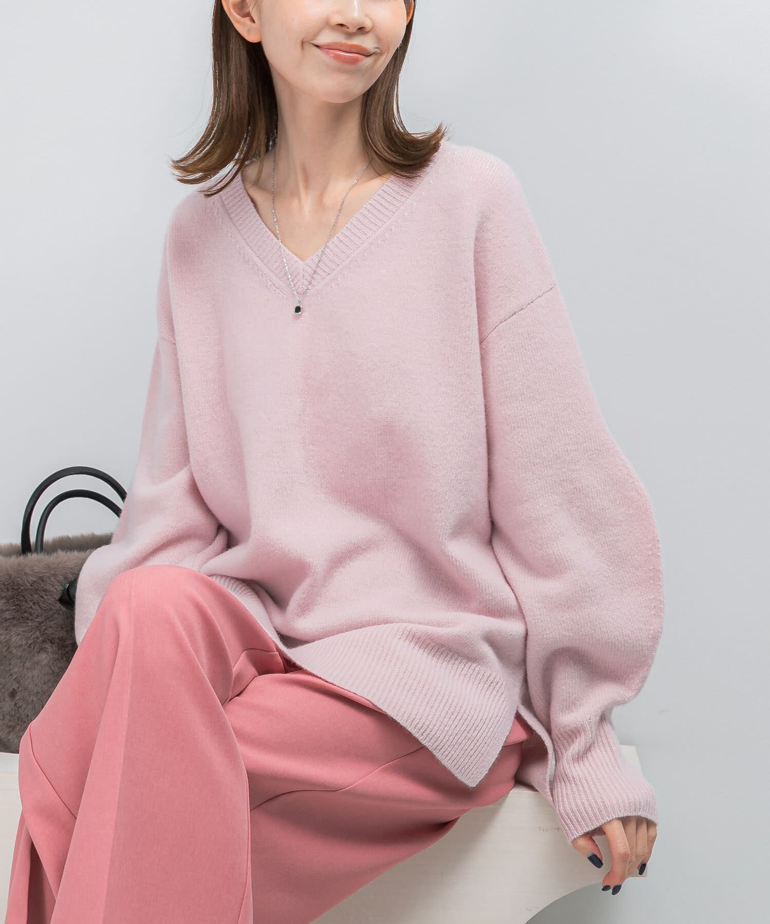 URBAN RESEARCH ROSSO「ウールカシミヤVネックニットプルオーバー」|ニット・セーター|