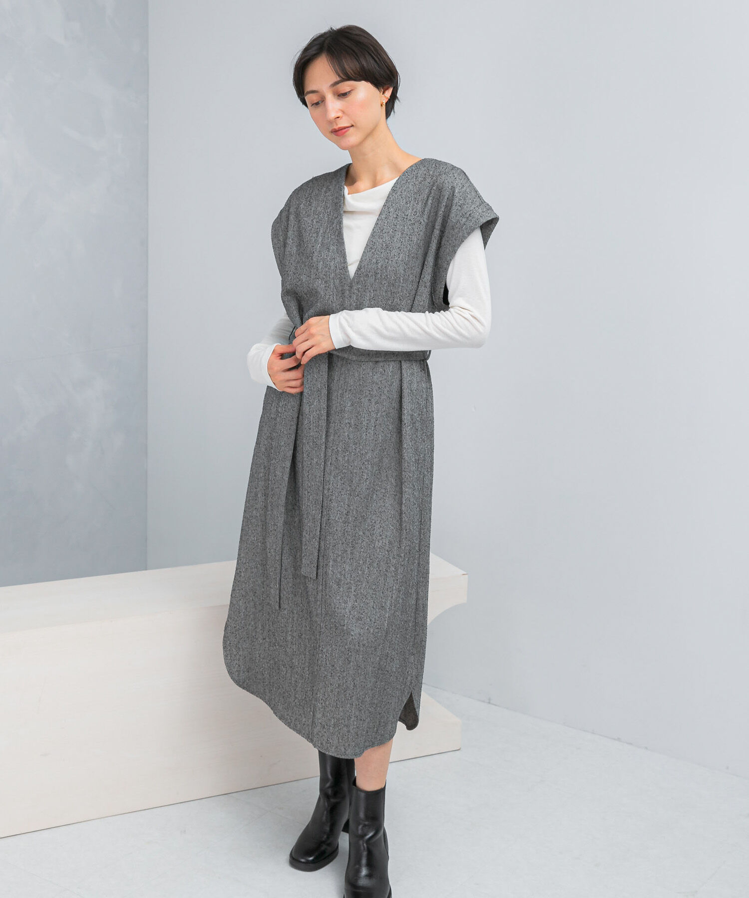 URBAN RESEARCH ROSSO「ウエストマークジャンパースカート」|ワンピース|