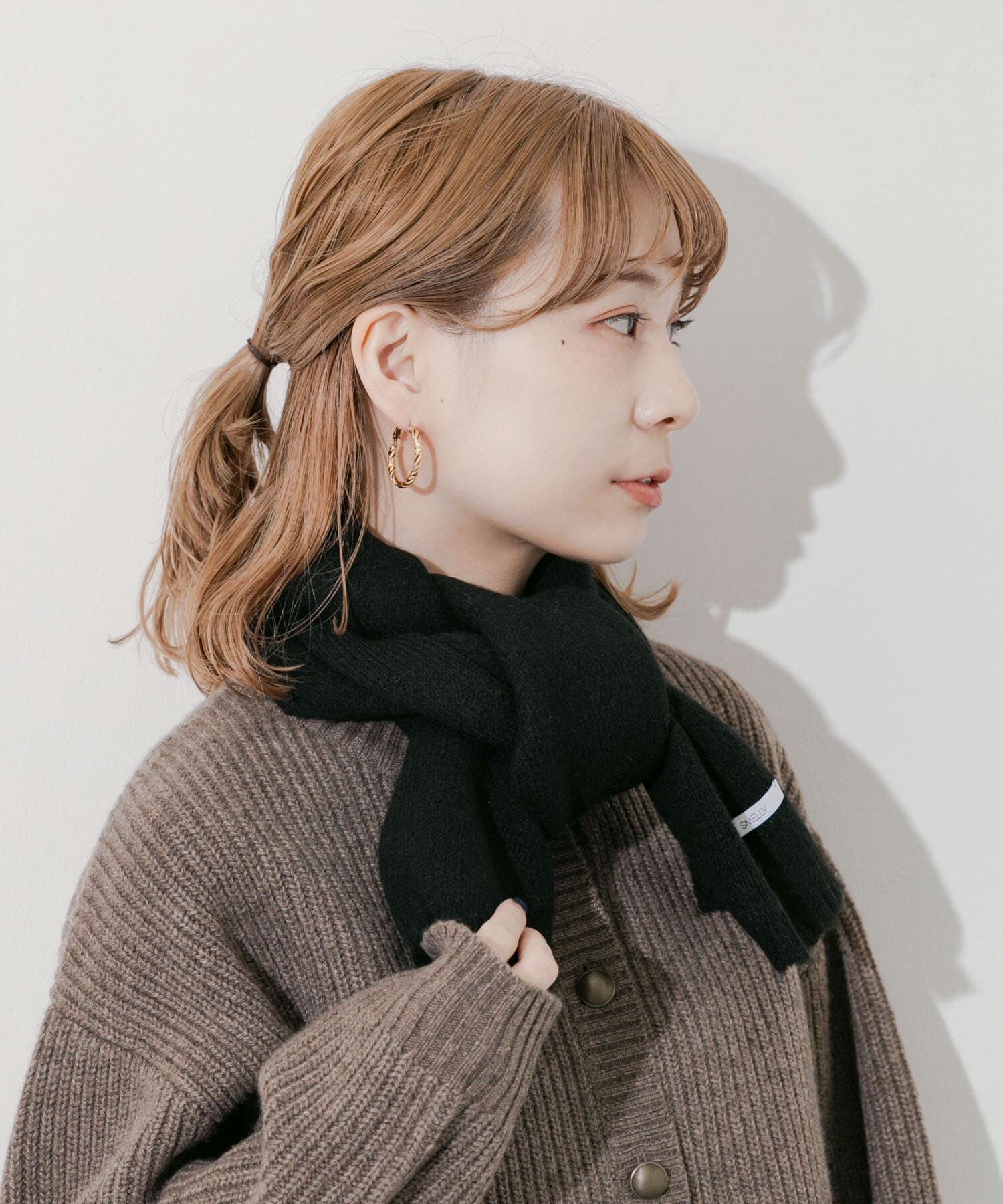 SMELLY「プレーンニットマフラー」|マフラー|