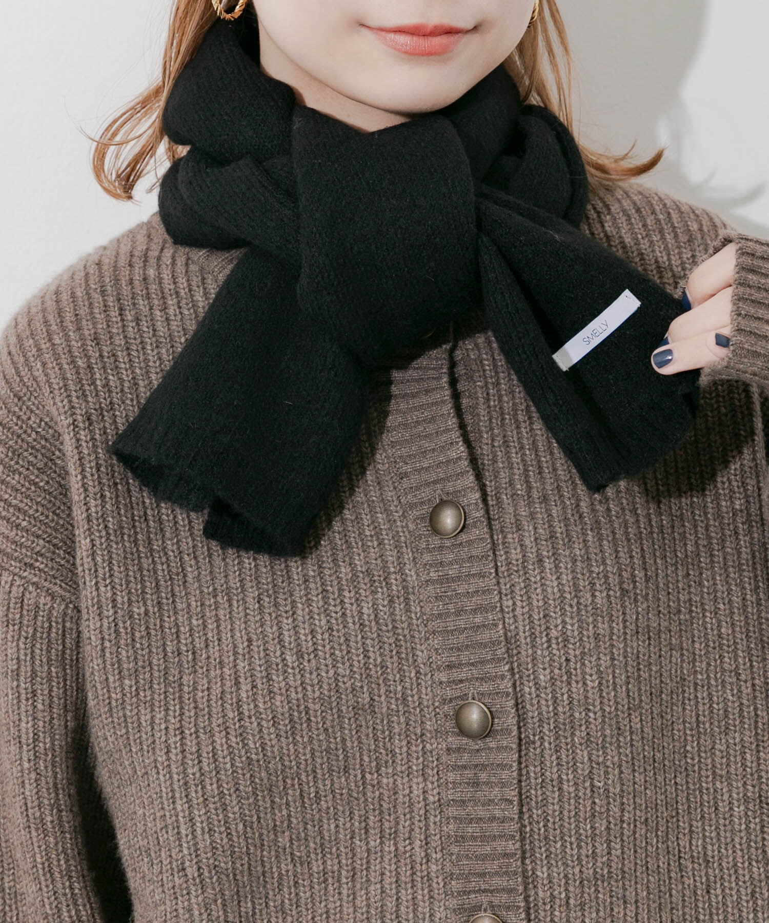 SMELLY「プレーンニットマフラー」|マフラー|