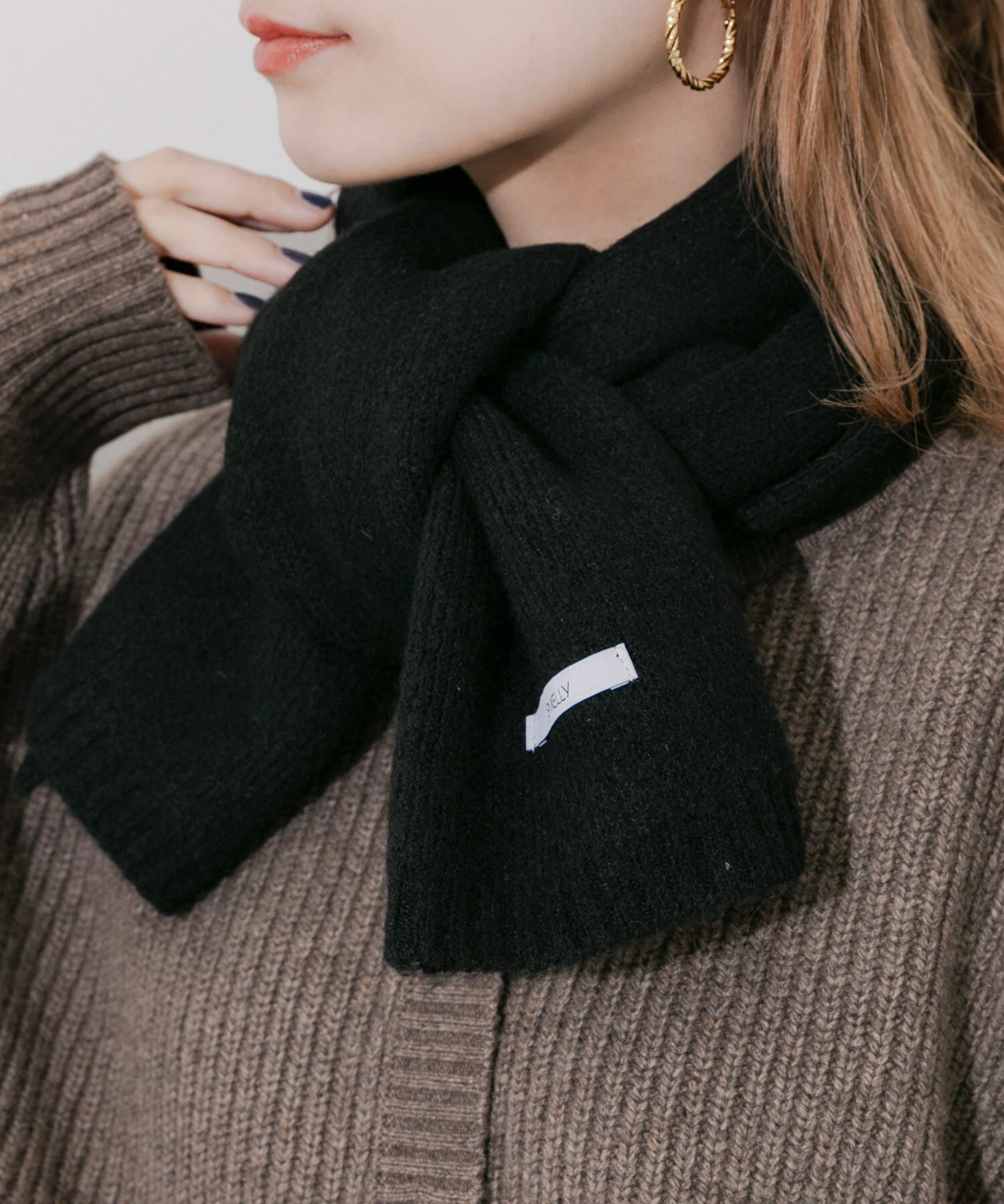 SMELLY「プレーンニットマフラー」|マフラー|