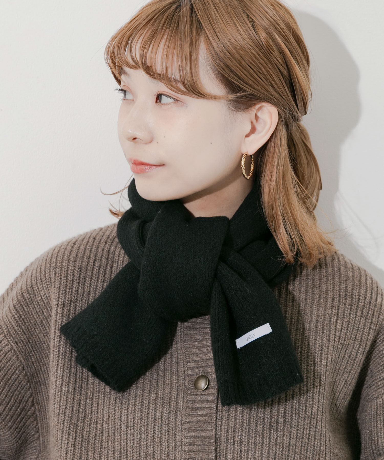 SMELLY「プレーンニットマフラー」|マフラー|