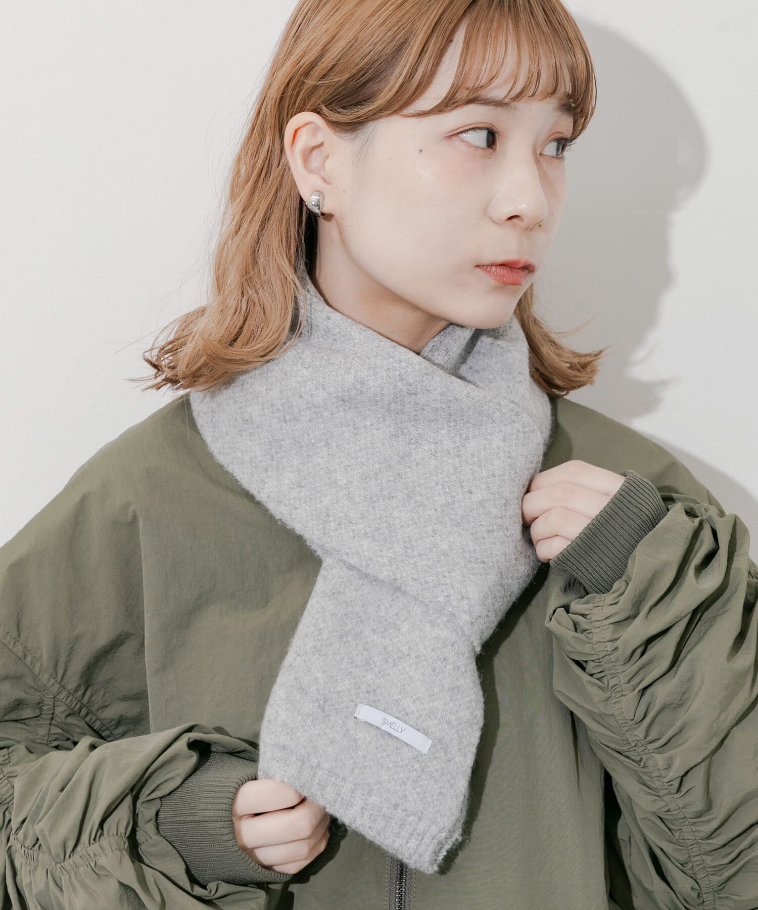 SMELLY「プレーンニットマフラー」|マフラー|