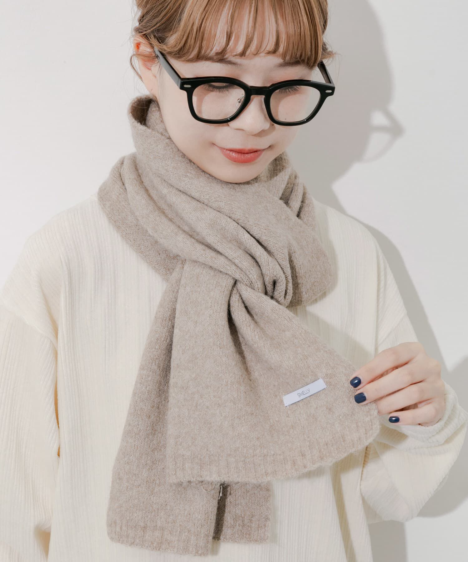 SMELLY「プレーンニットマフラー」|マフラー|