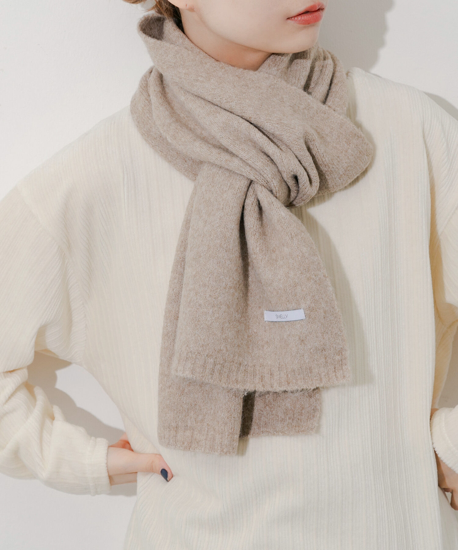 SMELLY「プレーンニットマフラー」|マフラー|