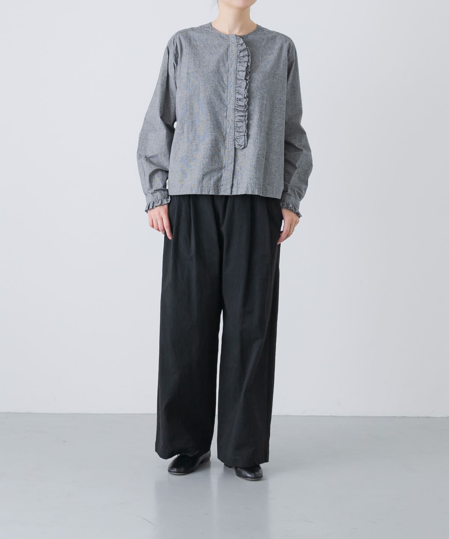 かぐれ「コットンシルクフリルブラウス」|シャツ・ブラウス|