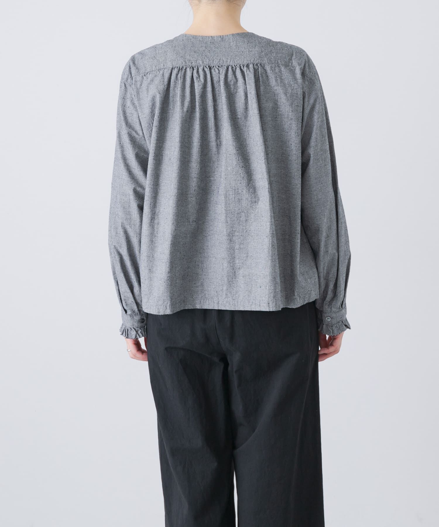 かぐれ「コットンシルクフリルブラウス」|シャツ・ブラウス|