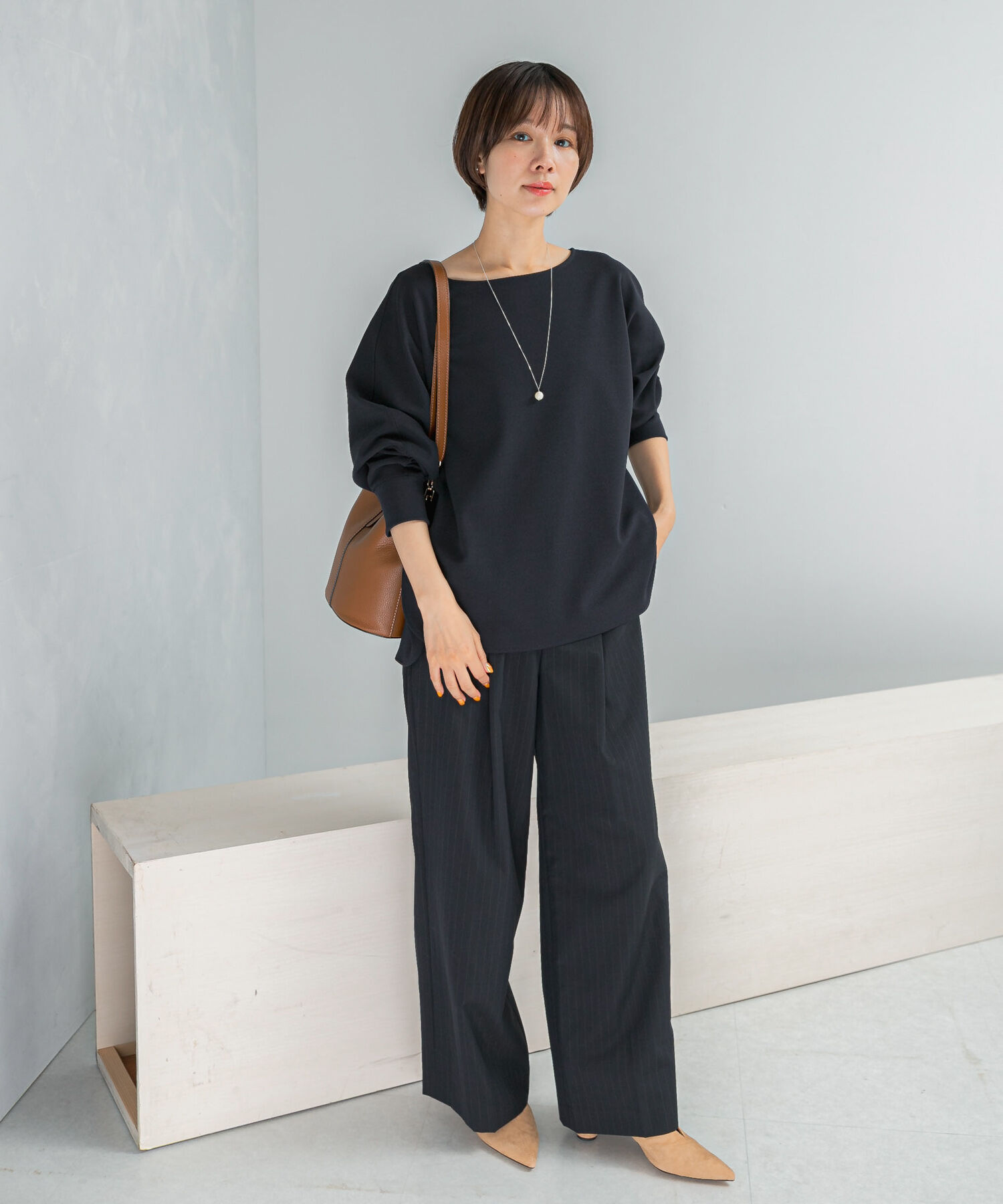 URBAN RESEARCH ROSSO「ニットジョーゼットドルマンプルオーバー」|シャツ・ブラウス|