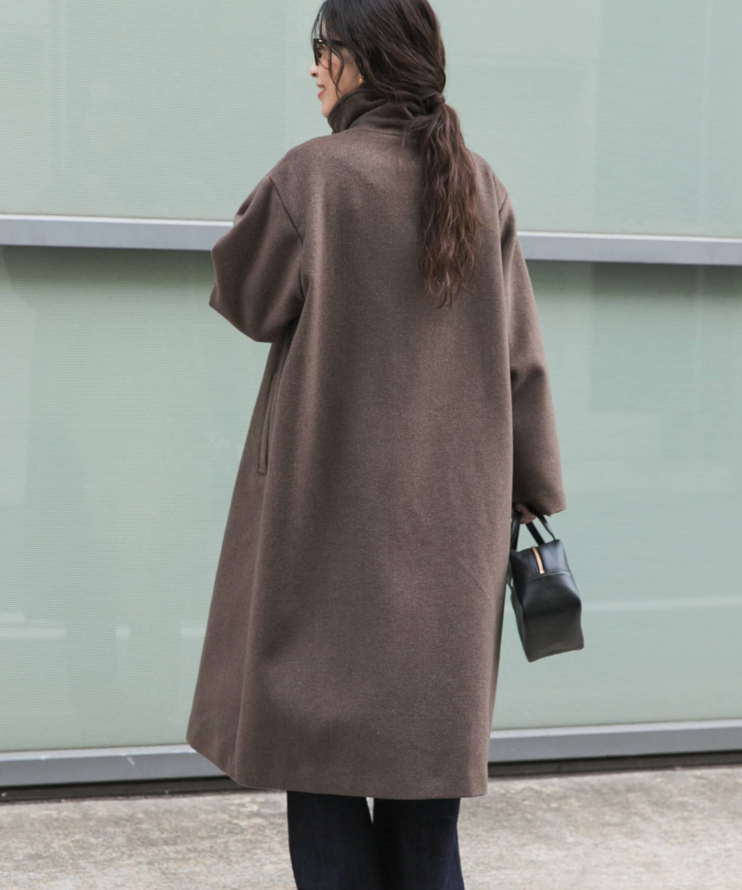 URBAN RESEARCH DOORS「ウールロングコート」|ノーカラーコート|