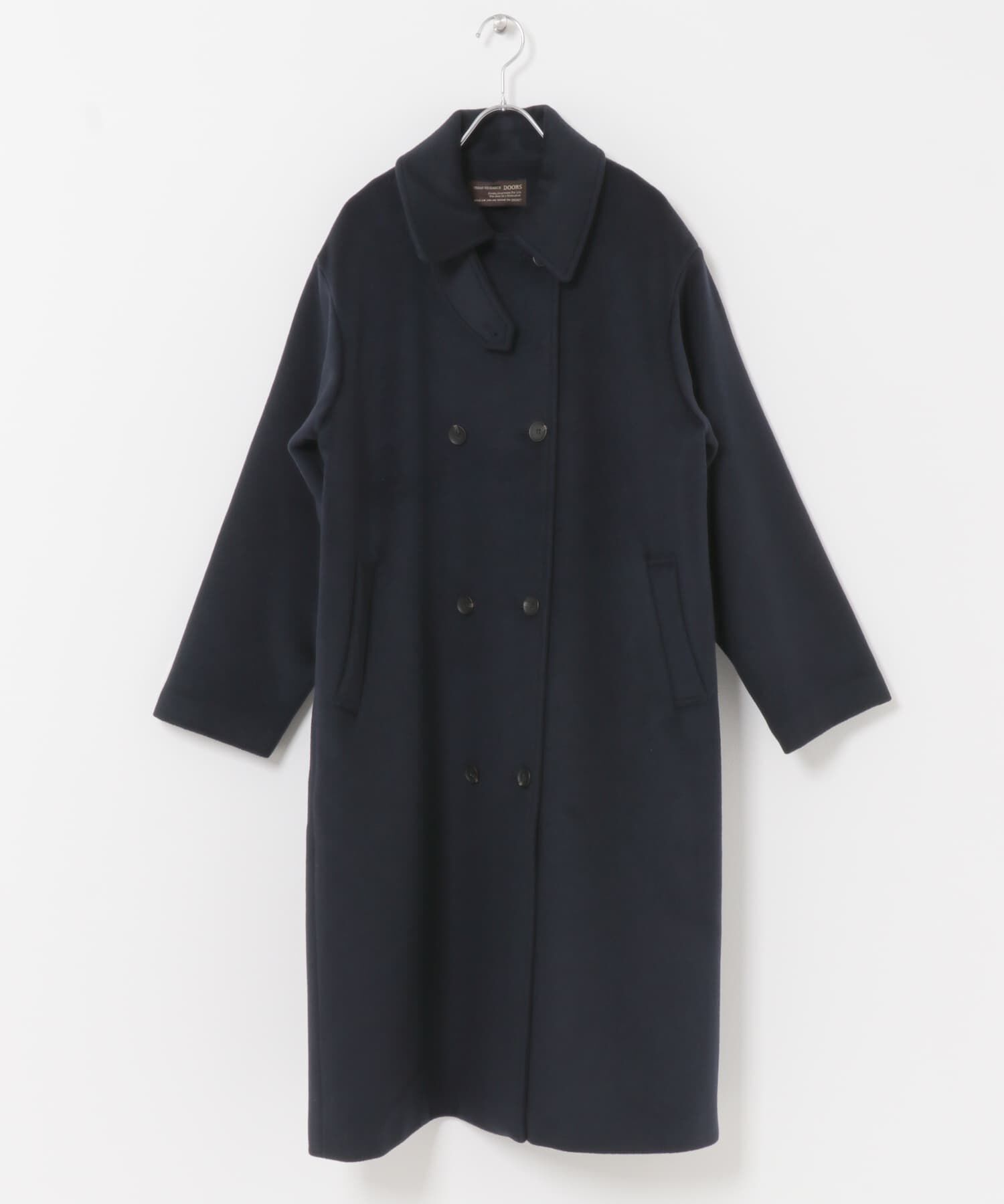 URBAN RESEARCH DOORS「ウールロングコート」|ノーカラーコート|