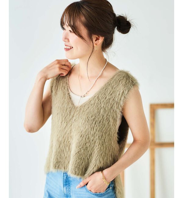 le.coeur blanc「パール&times;チェーンスライダーネックレス」|ネックレス|