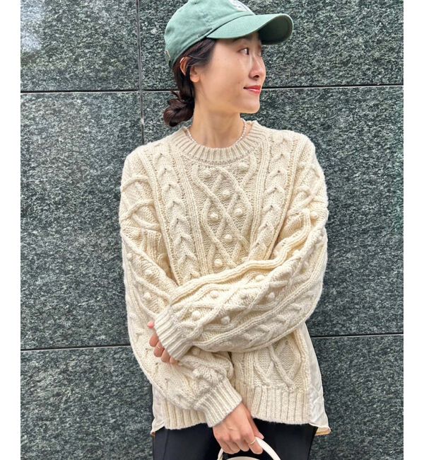 le.coeur blanc「TORRAZZO DONNAケーブル&times;布帛トップス」|ニット・セーター|