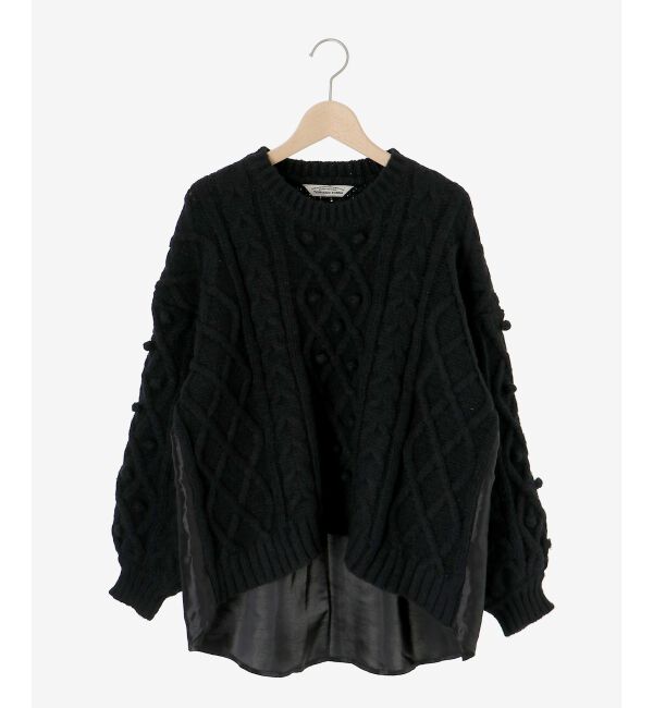 le.coeur blanc「TORRAZZO DONNAケーブル&times;布帛トップス」|ニット・セーター|