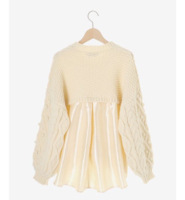 le.coeur blanc「TORRAZZO DONNAケーブル&times;布帛トップス」|ニット・セーター|