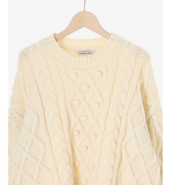 le.coeur blanc「TORRAZZO DONNAケーブル&times;布帛トップス」|ニット・セーター|