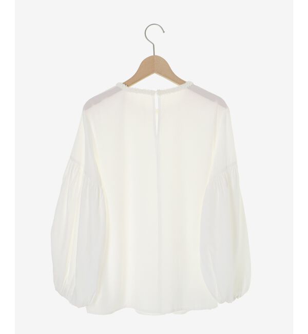  「ノーカラーボリュームスリーブブラウス」|シャツ・ブラウス|