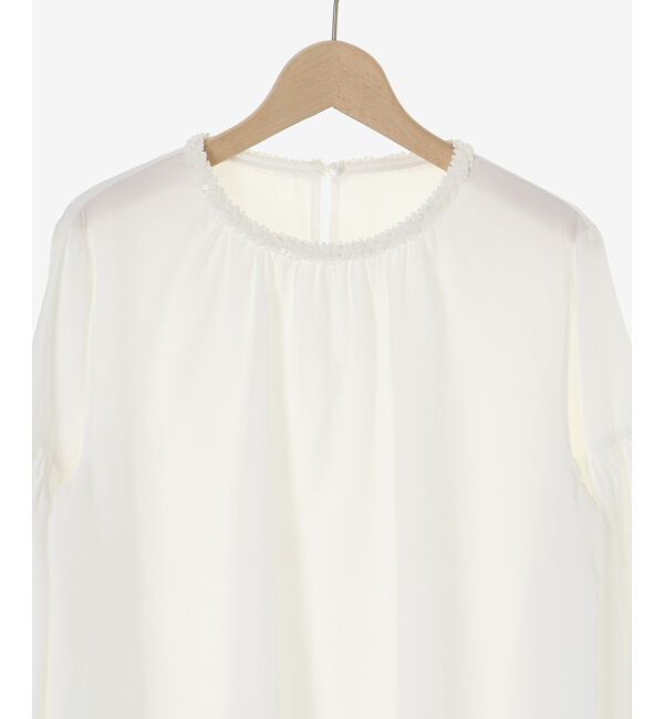  「ノーカラーボリュームスリーブブラウス」|シャツ・ブラウス|