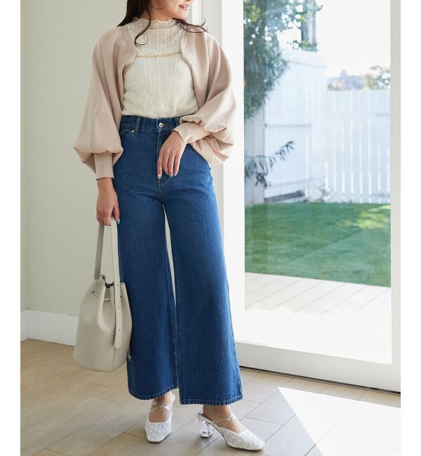 MAJESTICLEGON「ウォッシュデニムワイドパンツ」|デニム|