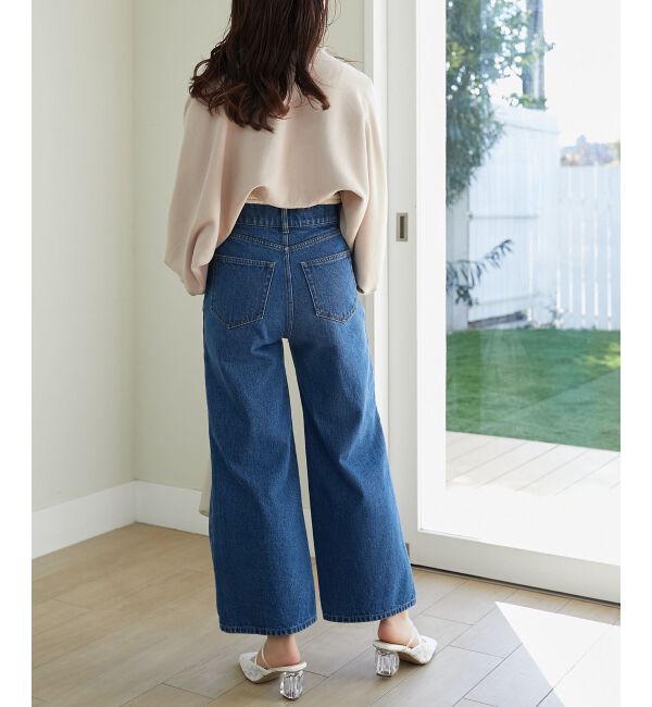 MAJESTICLEGON「ウォッシュデニムワイドパンツ」|デニム|