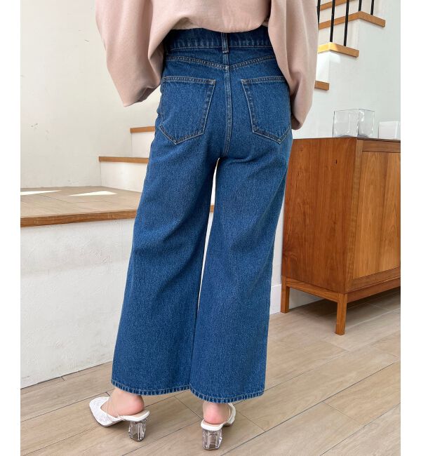 MAJESTICLEGON「ウォッシュデニムワイドパンツ」|デニム|