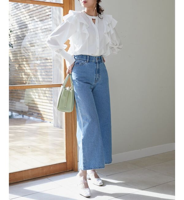 MAJESTICLEGON「ウォッシュデニムワイドパンツ」|デニム|