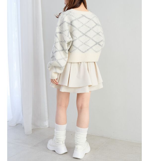 MAJESTICLEGON「チェックショートニット」|ニット・セーター|