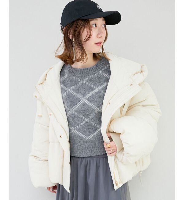 MAJESTICLEGON「チェックショートニット」|ニット・セーター|