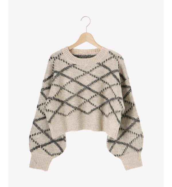 MAJESTICLEGON「チェックショートニット」|ニット・セーター|