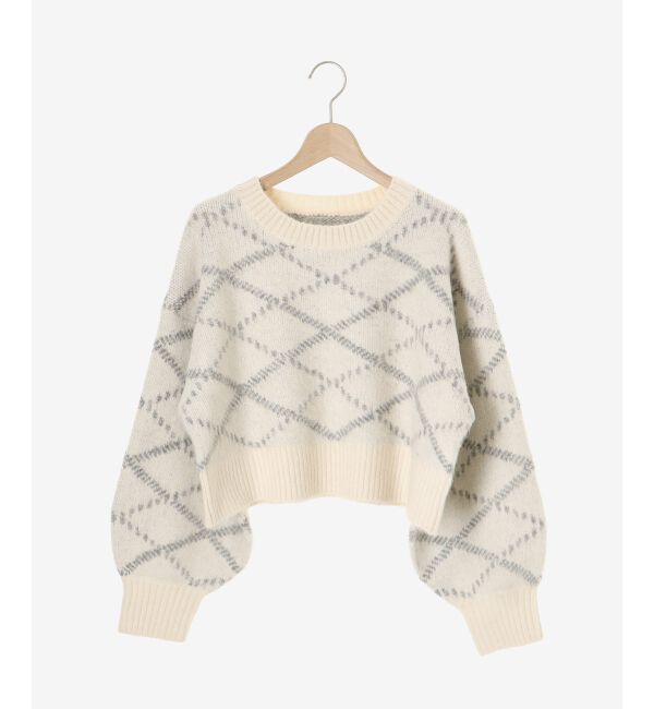 MAJESTICLEGON「チェックショートニット」|ニット・セーター|