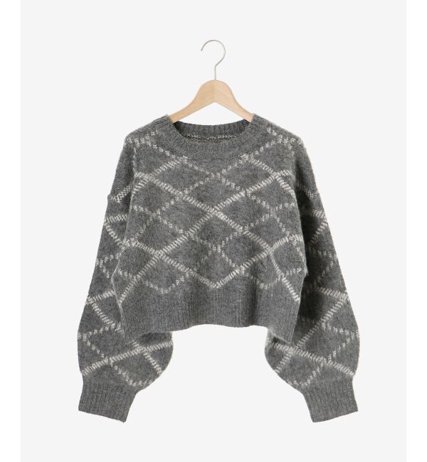MAJESTICLEGON「チェックショートニット」|ニット・セーター|