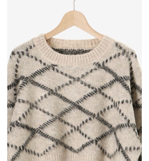 MAJESTICLEGON「チェックショートニット」|ニット・セーター|