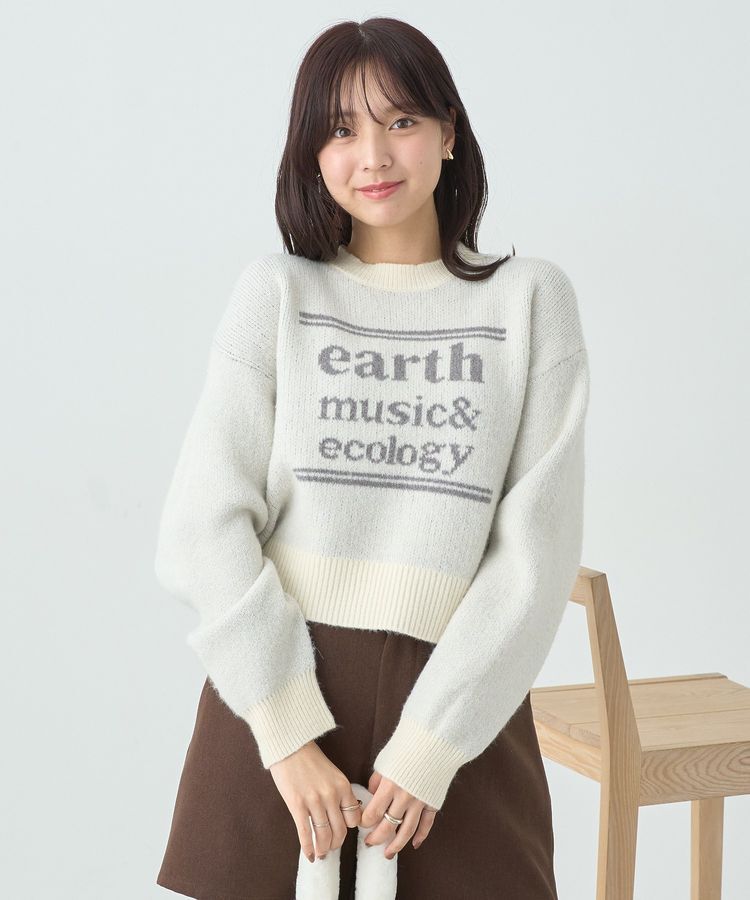 earth music&ecology「ジャガードロゴニットプルオーバー」|ニット・セーター|