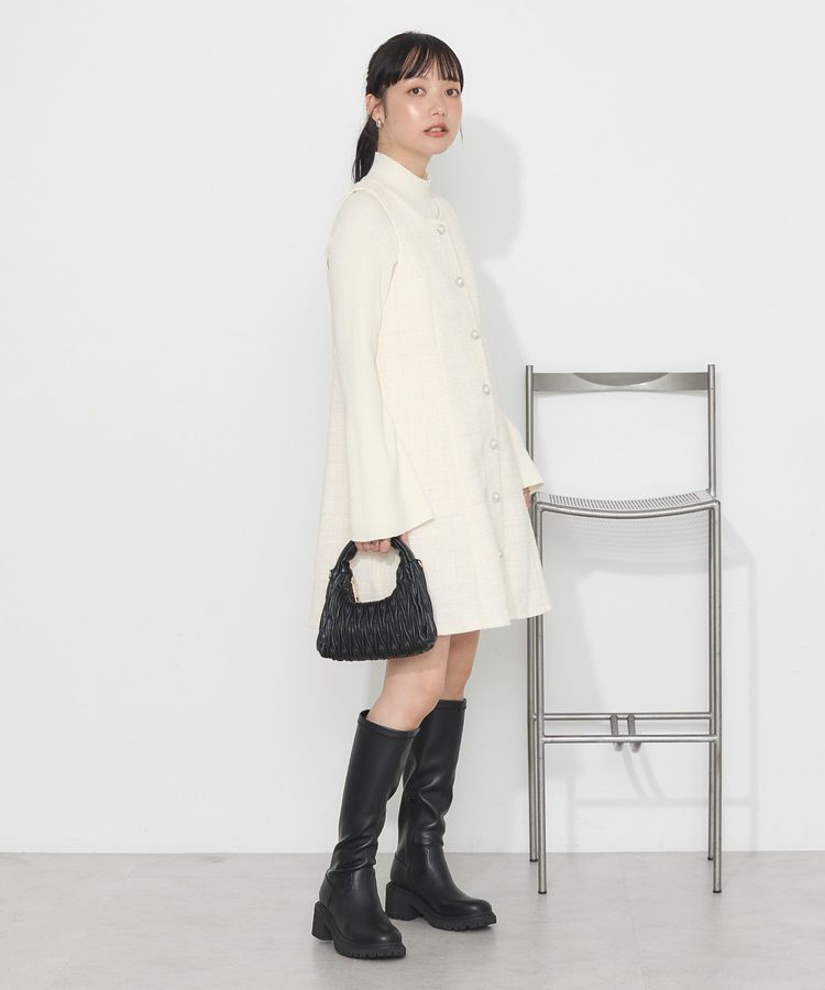 earth music&ecology「ツイードミニワンピース」|ジャンパースカート|