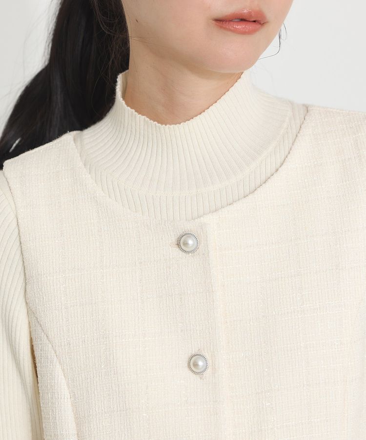 earth music&ecology「ツイードミニワンピース」|ジャンパースカート|