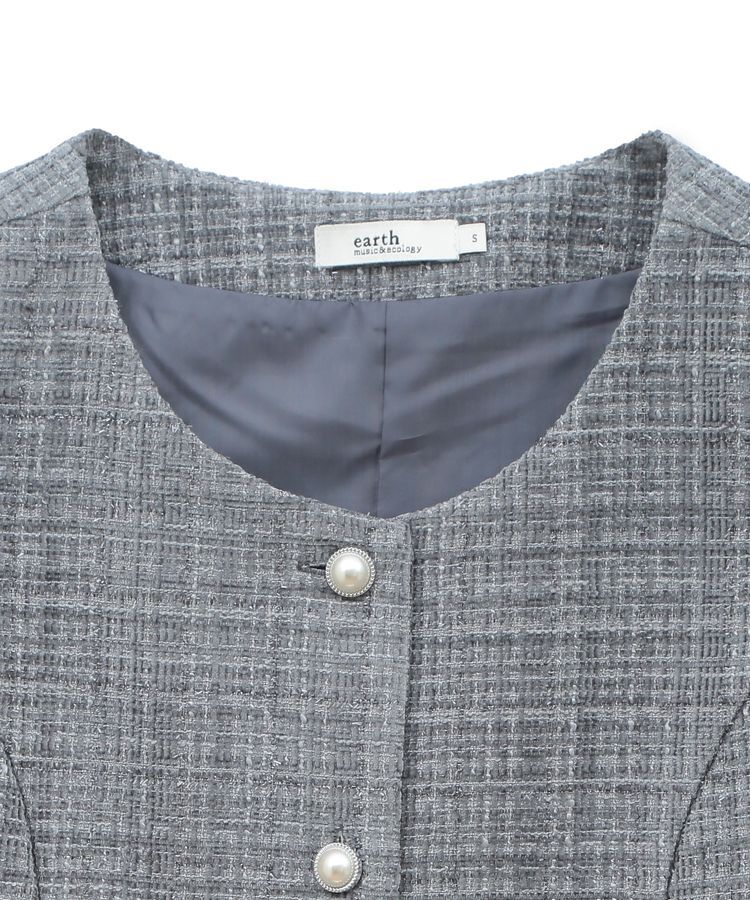 earth music&ecology「ツイードミニワンピース」|ジャンパースカート|