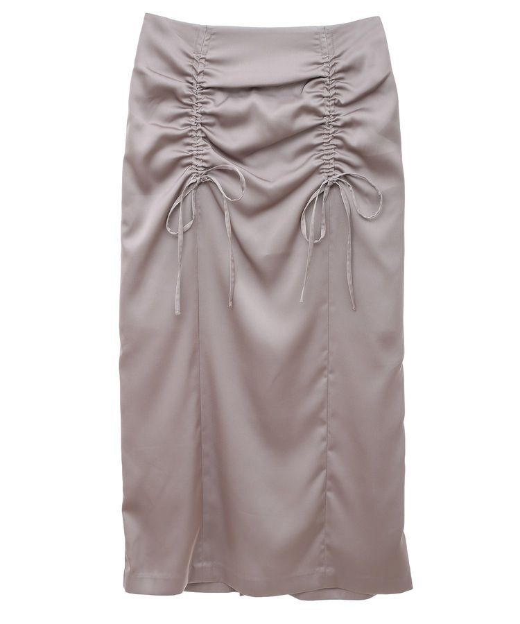 earth music&ecology「フロントドロストリボンナロースカート」|タイト|