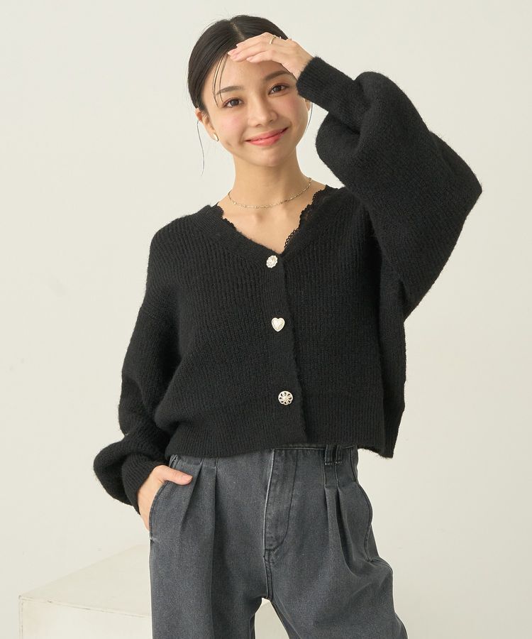 earth music&ecology「アソートキラキラボタンカーディガン」|カーディガン|