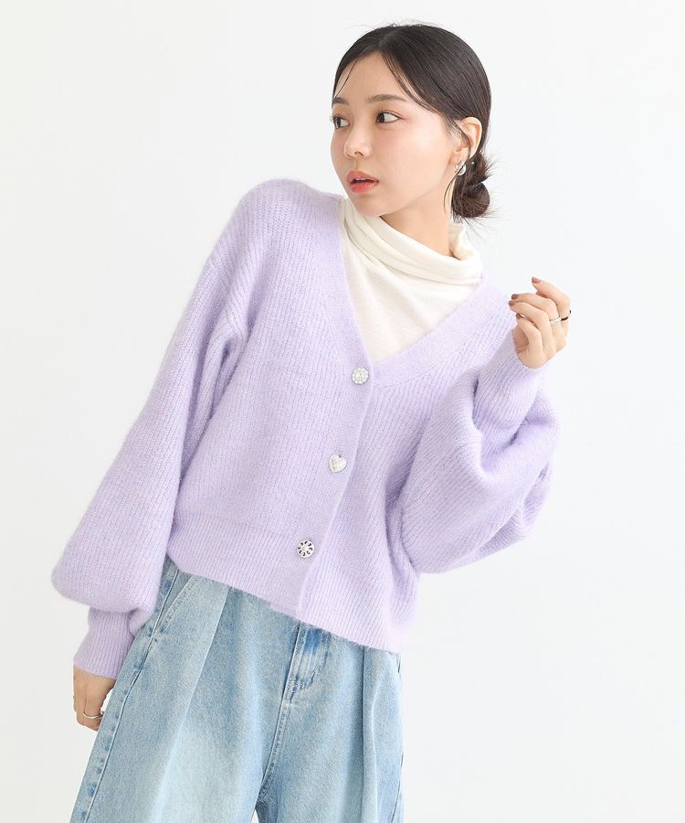 earth music&ecology「アソートキラキラボタンカーディガン」|カーディガン|