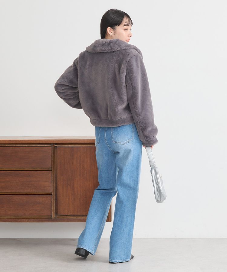 earth music&ecology「ファーショートコート」|ブルゾン・スタジャン|