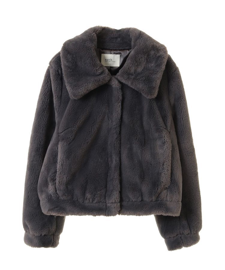 earth music&ecology「ファーショートコート」|ブルゾン・スタジャン|