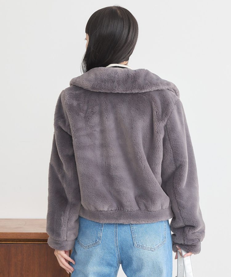 earth music&ecology「ファーショートコート」|ブルゾン・スタジャン|